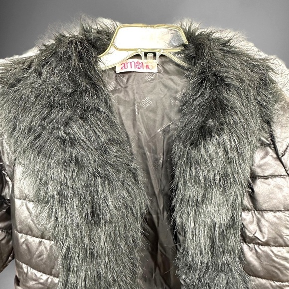 Amonc Fushi Black Faux Fur Paneled Winter Jacket - Picture 3 of 5